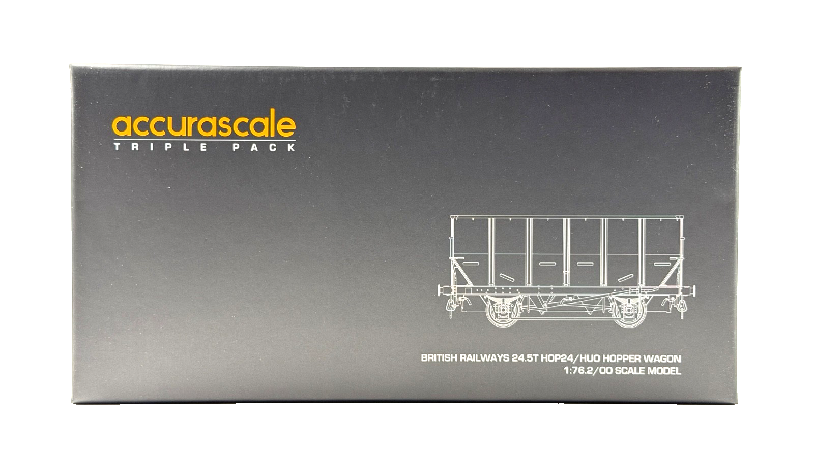 ACCURASCALE OO GAUGE - ACC1018-HUO-T - BR 24.5T HOP/HUO COAL HOPPER BR GREY TOPS
