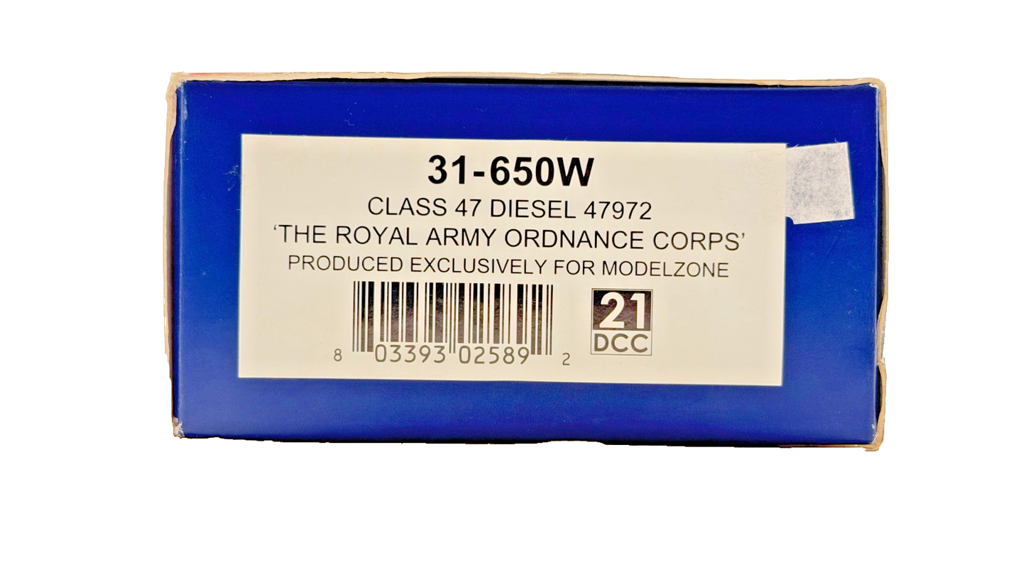 BACHMANN 00 GAUGE - 31-650W - CLASS 47 DIESEL 47972 ROYAL ARMY ORDNANCE CORPS