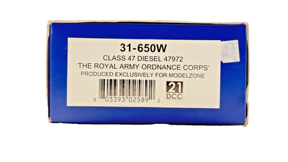 BACHMANN 00 GAUGE - 31-650W - CLASS 47 DIESEL 47972 ROYAL ARMY ORDNANCE CORPS