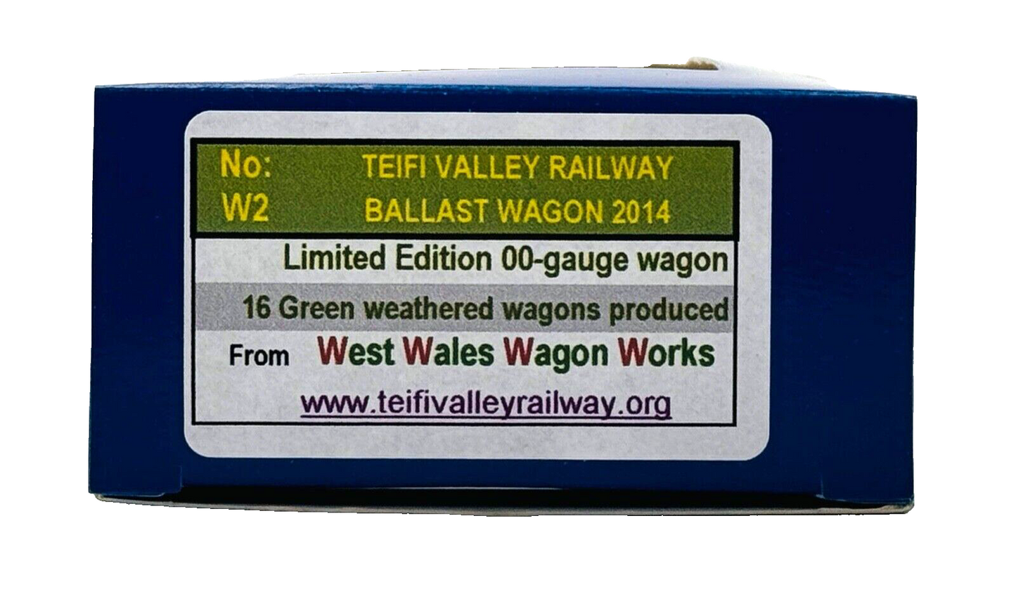 DAPOL 00 GAUGE - TEIFI VALLEY RAILWAY BALLAST WAGON GREEN (W) (LIMITED EDITION)