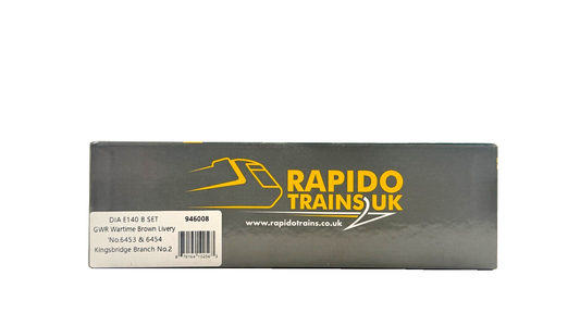 RAPIDO OO GAUGE - 946008 - DIA E140 B SET GWR WARTIME BROWN KINGSBRIDGE BRANCH