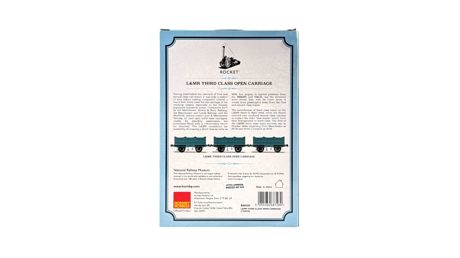 HORNBY OO GAUGE - R40102 - L&MR THIRD CLASS OPEN CARRIAGE (3 PACK) BOXED