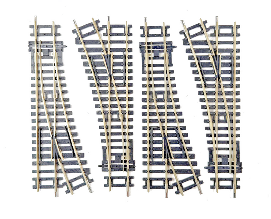 HORNBY 00 GAUGE - R8072 - LEFT HAND POINT TRACK PIECE X 4 - (DCC CLIPS) UNBOXED