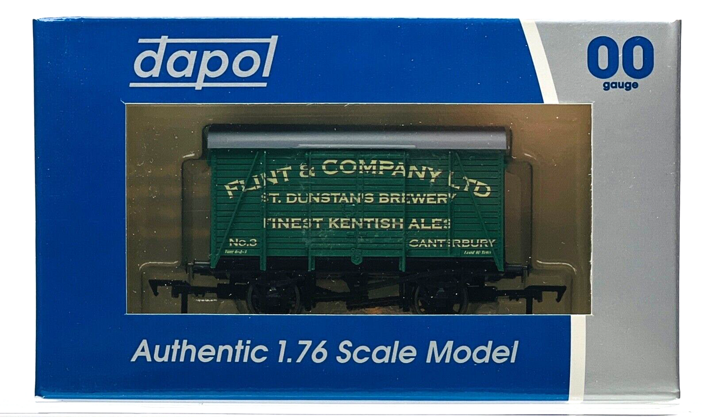 DAPOL 00 GAUGE - FLINT & CO BREWERS OF CANTERBURY VENT VAN (BURNHAM DMRC LTD ED)