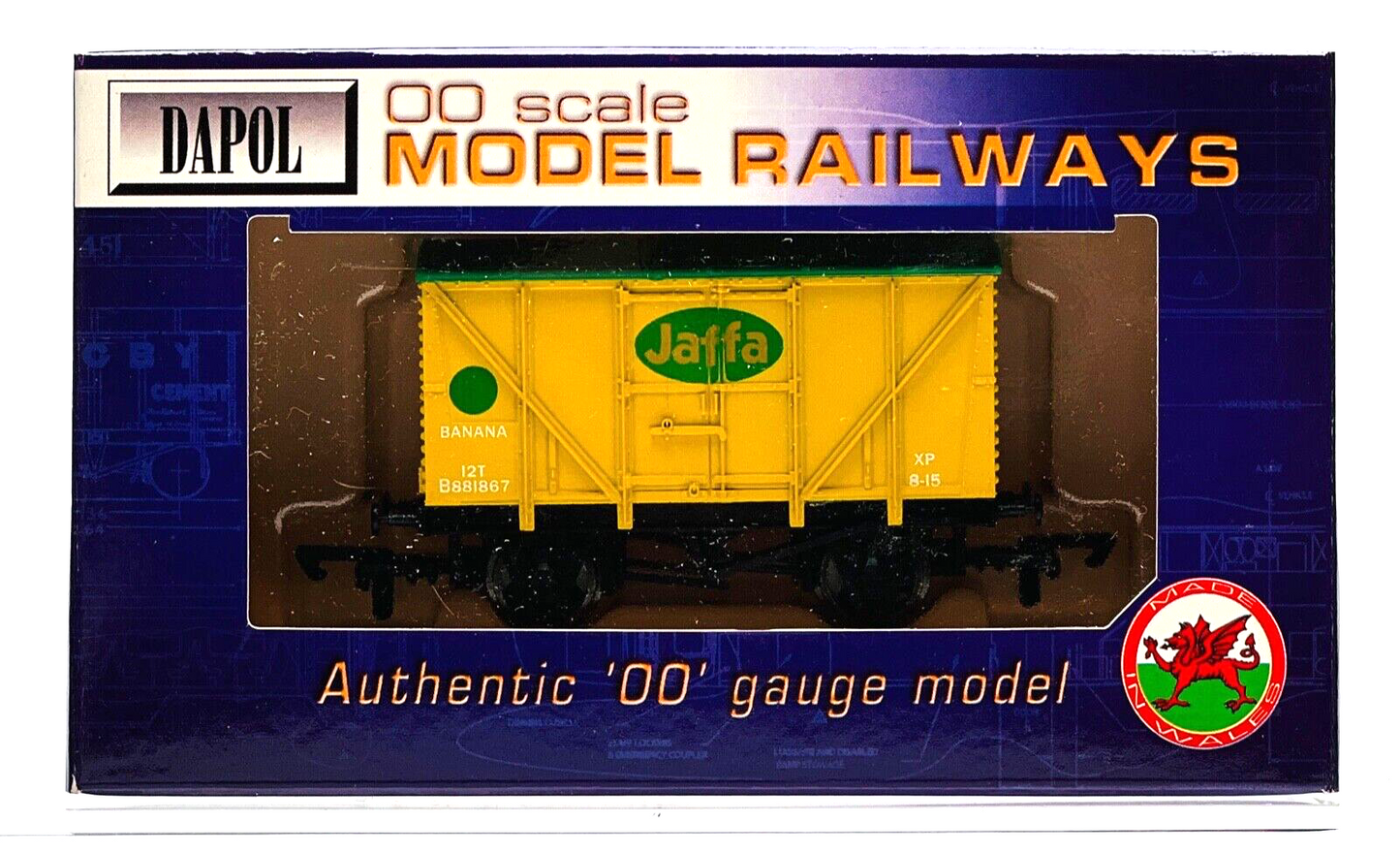 DAPOL 00 GAUGE - WRCC9 - 12T BANANA VAN 'JAFFA' (LEMON) - (LIMITED EDITION)