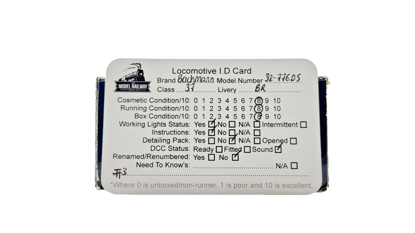 BACHMANN OO GAUGE - 32-776DS - CLASS 37/0 DIESEL 37254 BR BLUE DCC SOUND