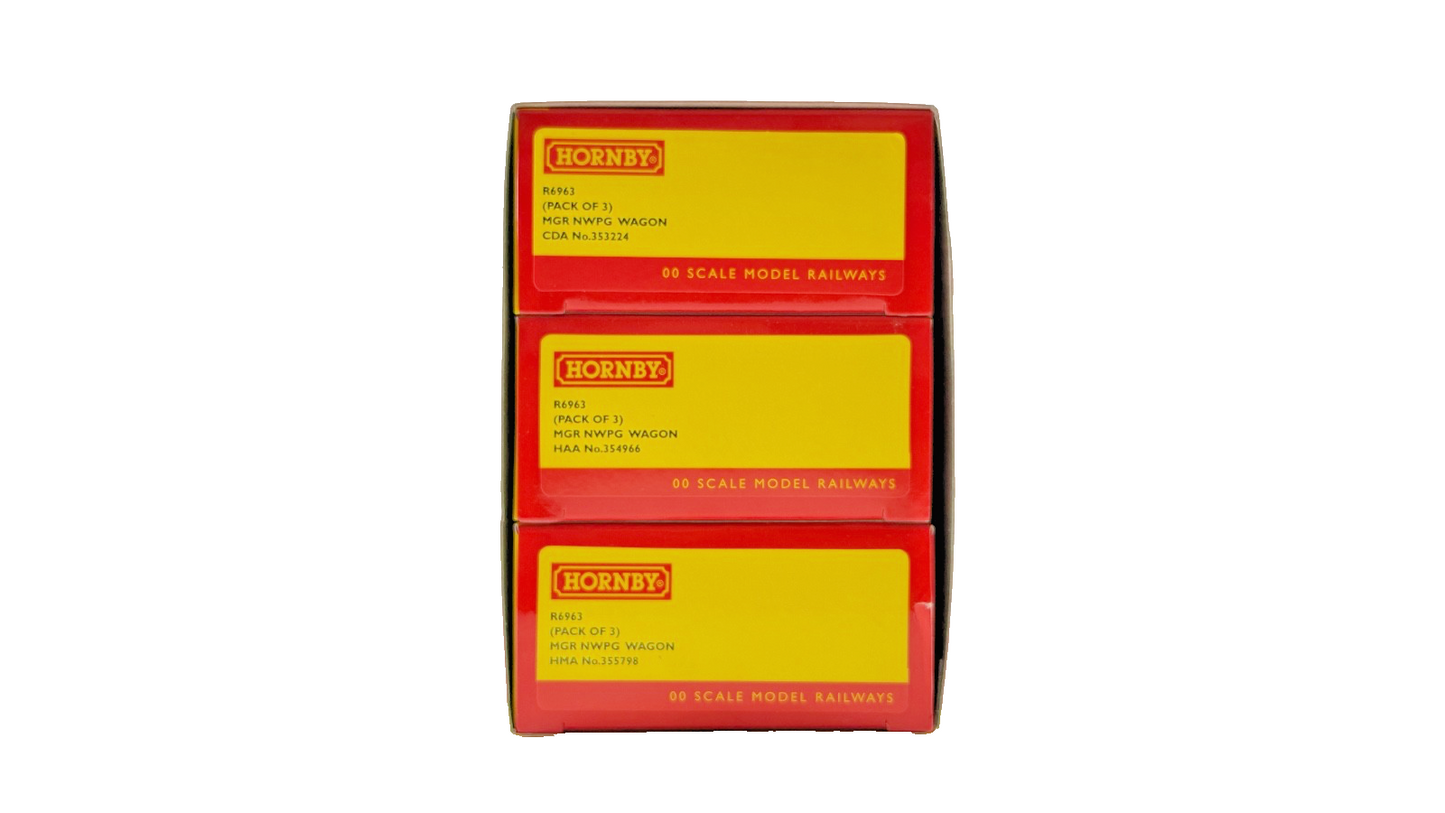 HORNBY OO GAUGE - R6963 - (PACK OF 3) MGR NWPG WAGON CDA/HAA/HMA HOPPERS BOXED