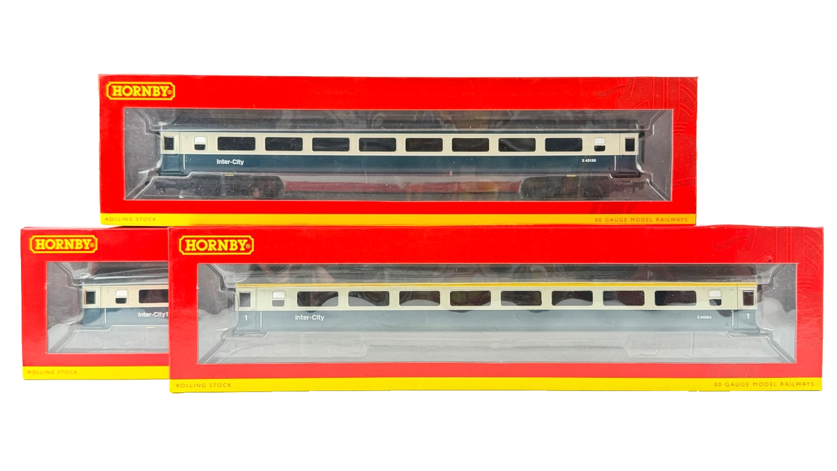HORNBY OO GAUGE - R4633A/R4634B/R4634C - BR BLUE GREY INTERCITY MK3 COACHES X 3