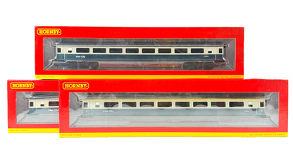 HORNBY OO GAUGE - R4633A/R4634B/R4634C - BR BLUE GREY INTERCITY MK3 COACHES X 3