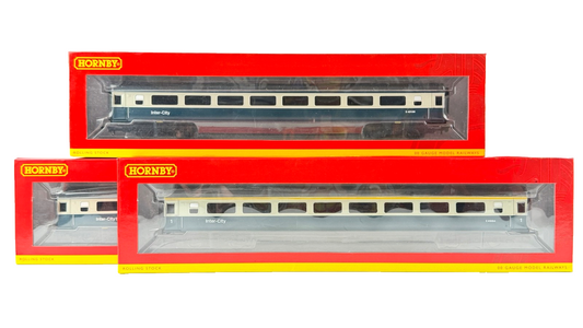 HORNBY OO GAUGE - R4633A/R4634B/R4634C - BR BLUE GREY INTERCITY MK3 COACHES X 3