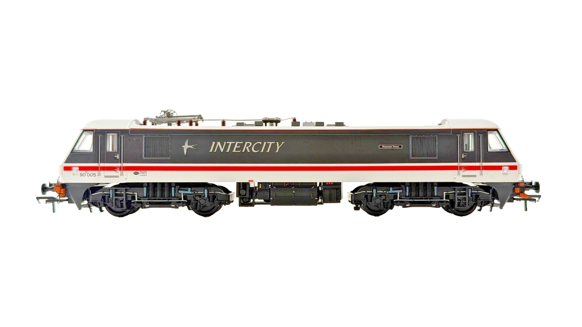 BACHMANN 00 GAUGE - 32-610 - CLASS 90 90005 FINANCIAL TIMES BR INTERCITY SWALLOW