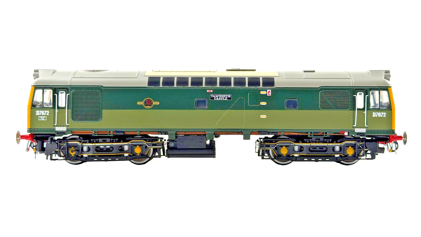 HELJAN OO GAUGE - 2539 - CLASS 25 DIESEL D7672 BR RAILTOUR GREEN TAMWORTH CASTLE