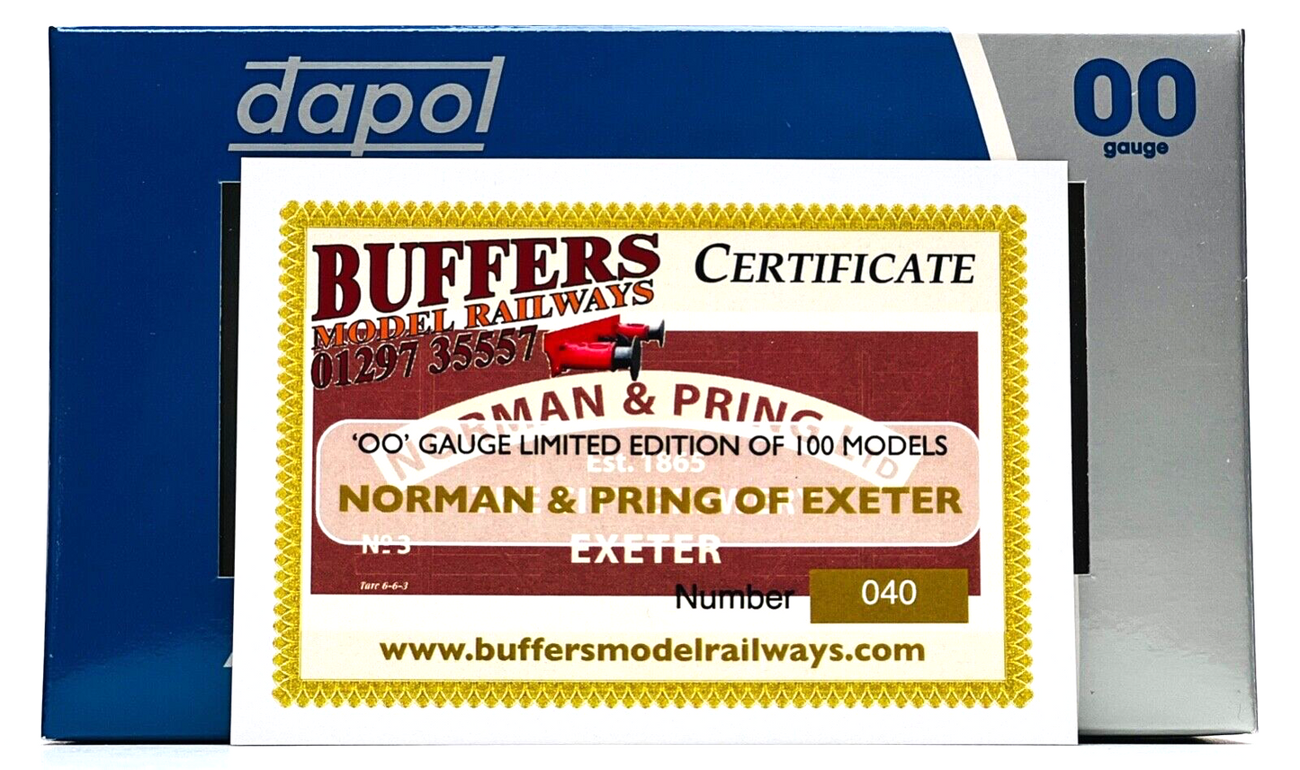 DAPOL 00 GAUGE - NORMAN & PRING CITY BREWERY EXETER VENT VAN 3 (BUFFERS LTD ED)