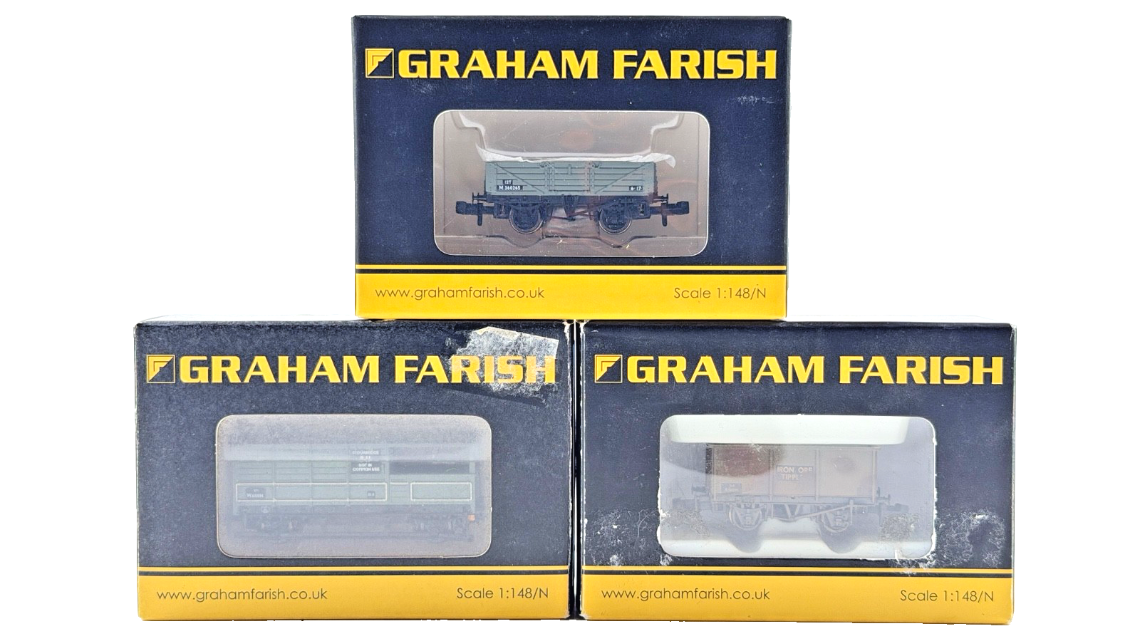 GRAHAM FARISH N GAUGE - 377-277A/377-027B/377-376 - RAKE OF 3 BR GREY WAGONS