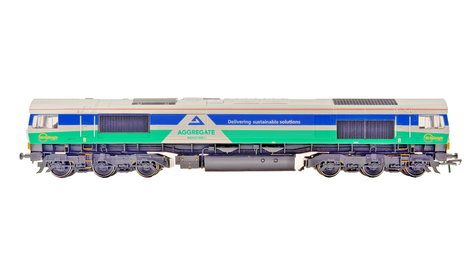 BACHMANN 00 GAUGE - 32-738 - CLASS 66 DIESEL 66711 'SENCE' GBRF AGGREGATES BOXED