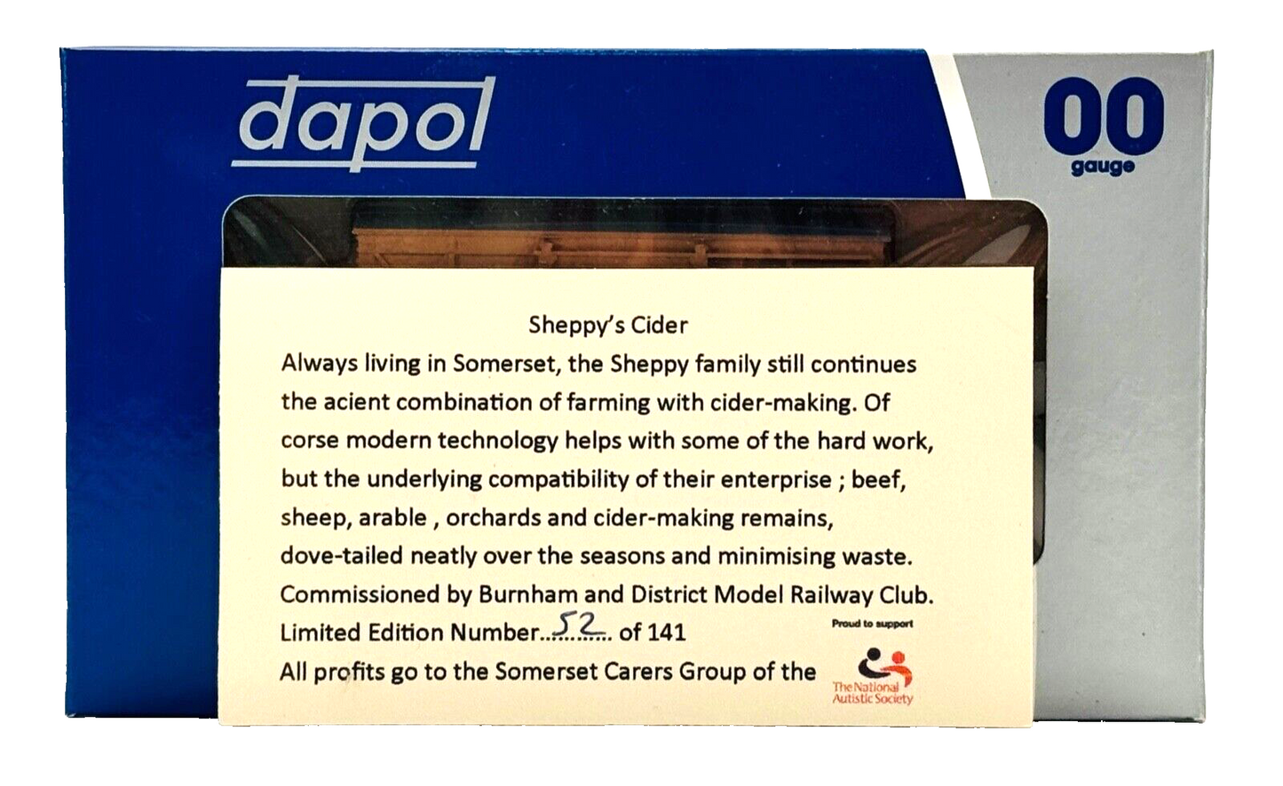 DAPOL 00 GAUGE - SHEPPY'S SOMERSET CIDER VENT VAN TAUNTON 12 (LIMITED EDITION)