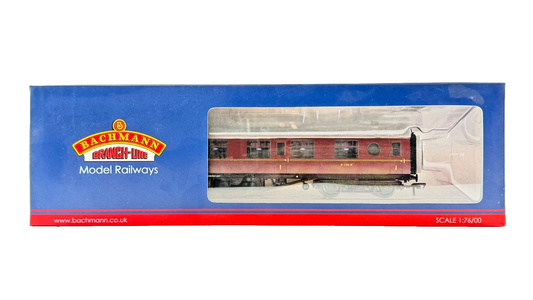 BACHMANN OO GAUGE - 39-456 - LMS 57FT PORTHOLE COACH CORRIDOR 1ST BR MAROON