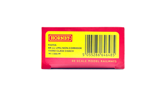 HORNBY 00 GAUGE - R4690A - BR (EX LMS) NON CORRIDOR THIRD CLASS COACH 'M11886M'