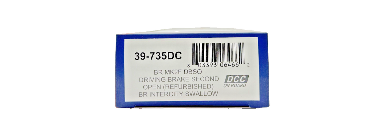 BACHMANN OO GAUGE - 39-735DC - BR MK2F DBSO DRIVING BRAKE BR INTERCITY SWALLOW