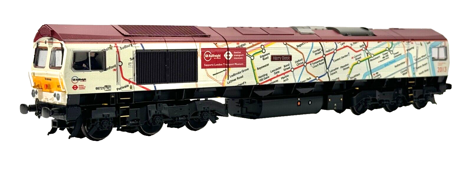 BACHMANN 00 GAUGE - 32-979U - CLASS 66 DIESEL 66721 GBRF TUBE MAP UNDERGROUND