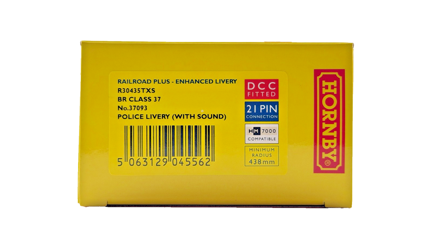HORNBY OO GAUGE - R30435TXS - CLASS 37 DIESEL 37093 POLICE LIVERY DCC SOUND