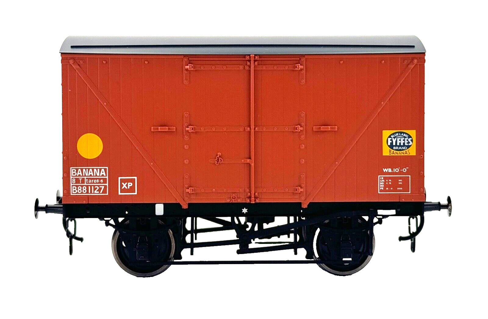 DAPOL O GAUGE - 7F-016-004 - BANANA VAN FYFFES BAUXITE WAGON B881127 - BOXED