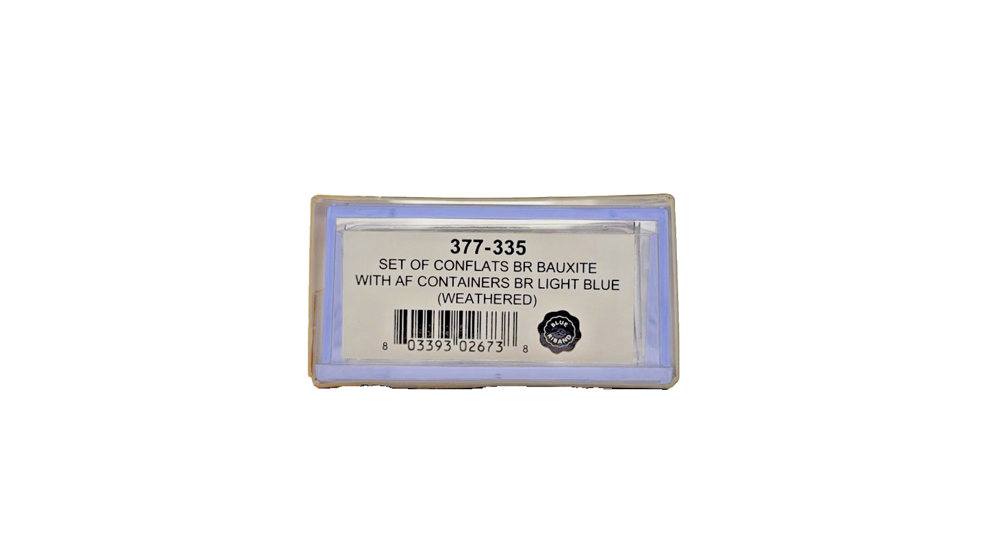 GRAHAM FARISH N GAUGE - 377-335 - SET OF CONFLATS BAUXITE LIGHT BLUE CONTAINERS
