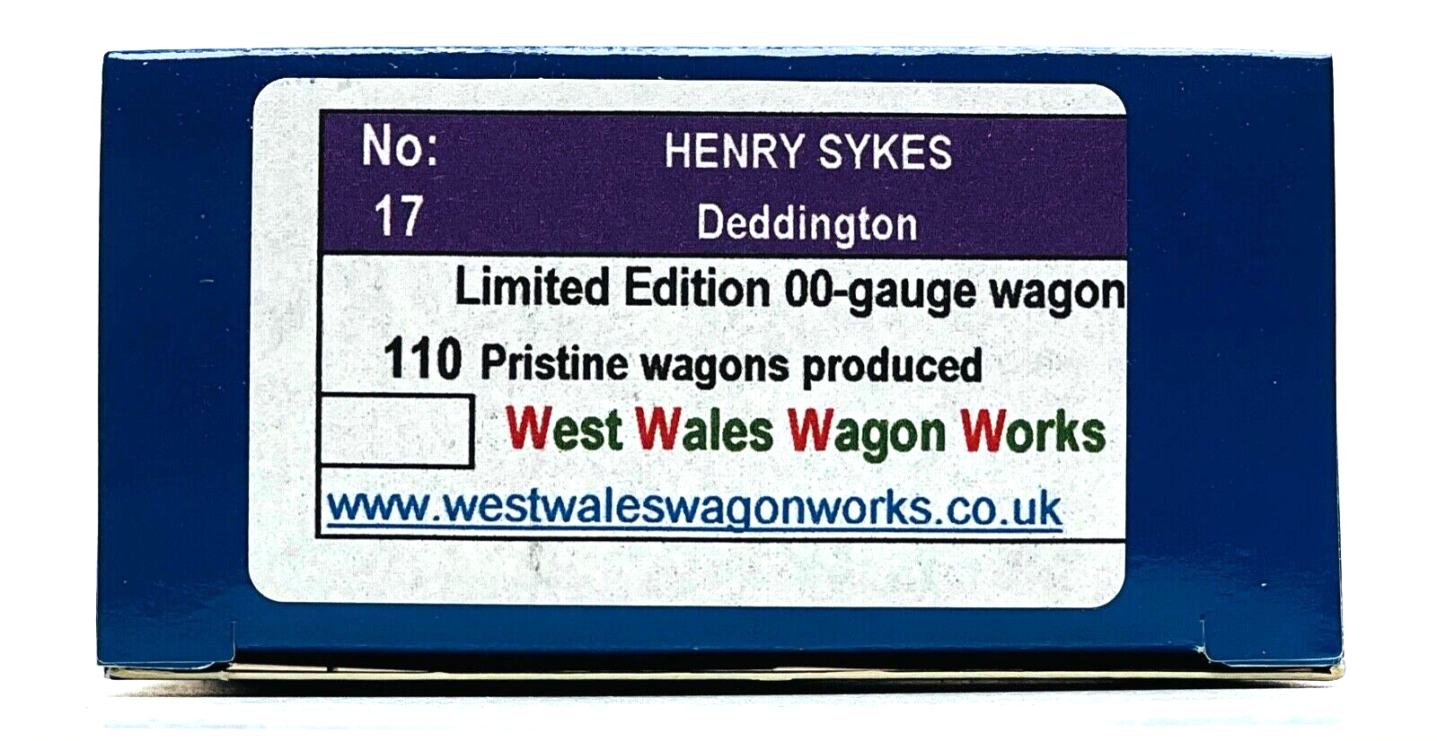 DAPOL 00 GAUGE - HENRY SYKES COAL MERCHANT DEDDINGTON (WEST WALES WAGON WORKS)