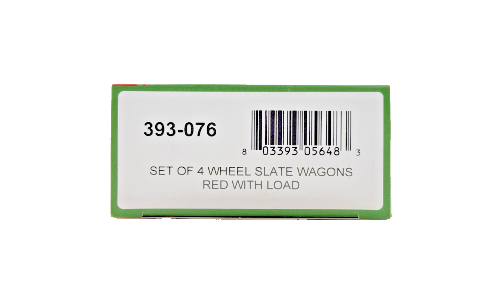 BACHMANN OO9 SCALE - 393-076 - SET OF 4 WHEEL SLATE WAGONS RED WITH LOAD