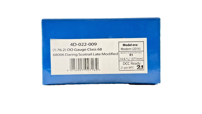 DAPOL OO GAUGE - 4D-022-009 - CLASS 68 DIESEL 68006 SCOTRAIL DARING BOXED