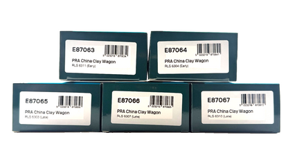 EFE RAIL OO GAUGE - RAKE OF 5 PRA CHINA CLAY WAGONS RLS EARLY & LATE LIVERIES