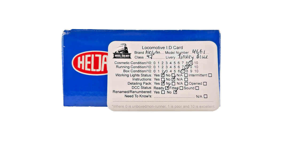 HELJAN OO GAUGE - 4661 - CLASS 47 DIESEL 47145 TINSLEY BLUE MERDDIN EMRYS BOXED