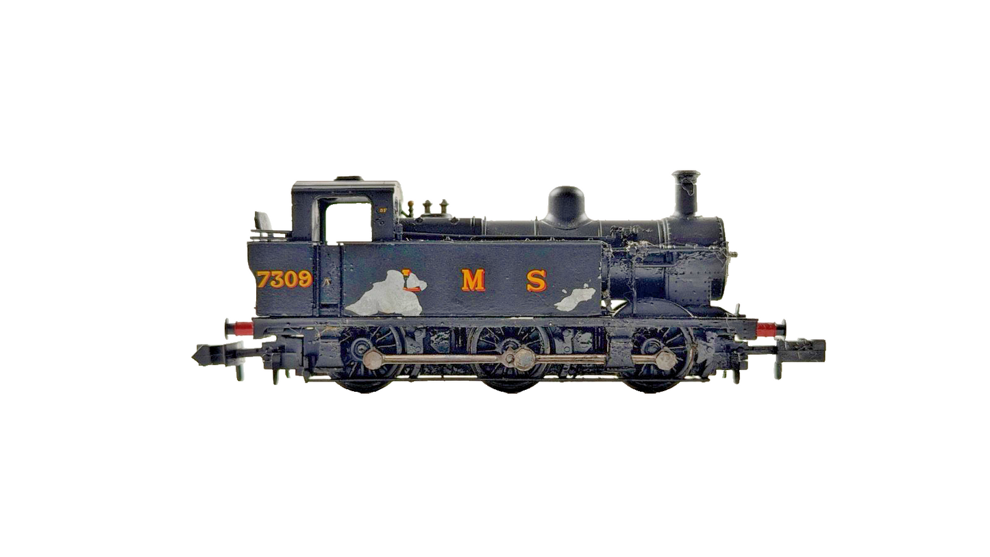 *IMPERFECT* GRAHAM FARISH N GAUGE - 372-210A - CLASS 3F JINTY 7309 LMS BLACK