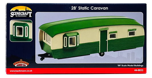 BACHMANN 00 GAUGE SCENECRAFT 44-0032 - 28' STATIC CARAVAN - BOXED