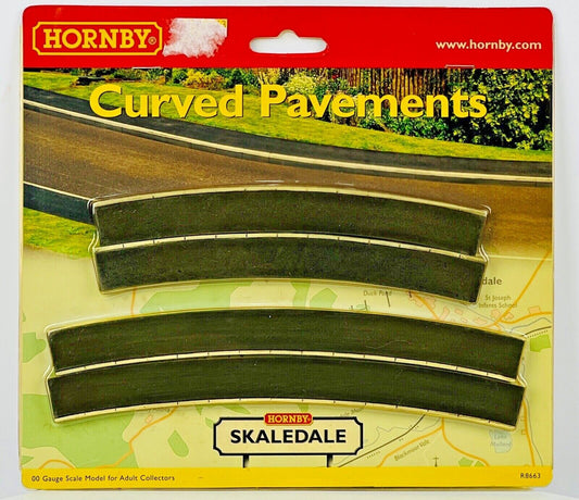 HORNBY 00 GAUGE SKALEDALE - R8663 - CURVED PAVEMENT (SET OF 4) - CARDED