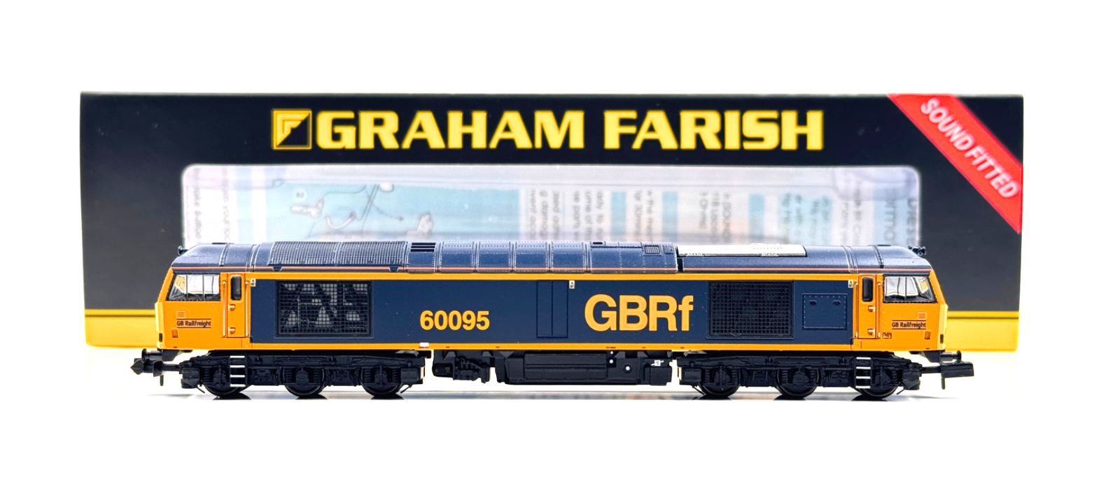 GRAHAM FARISH N GAUGE - 371-360SF - CLASS 60 DIESEL 60095 GBRF DCC SOUND BOXED