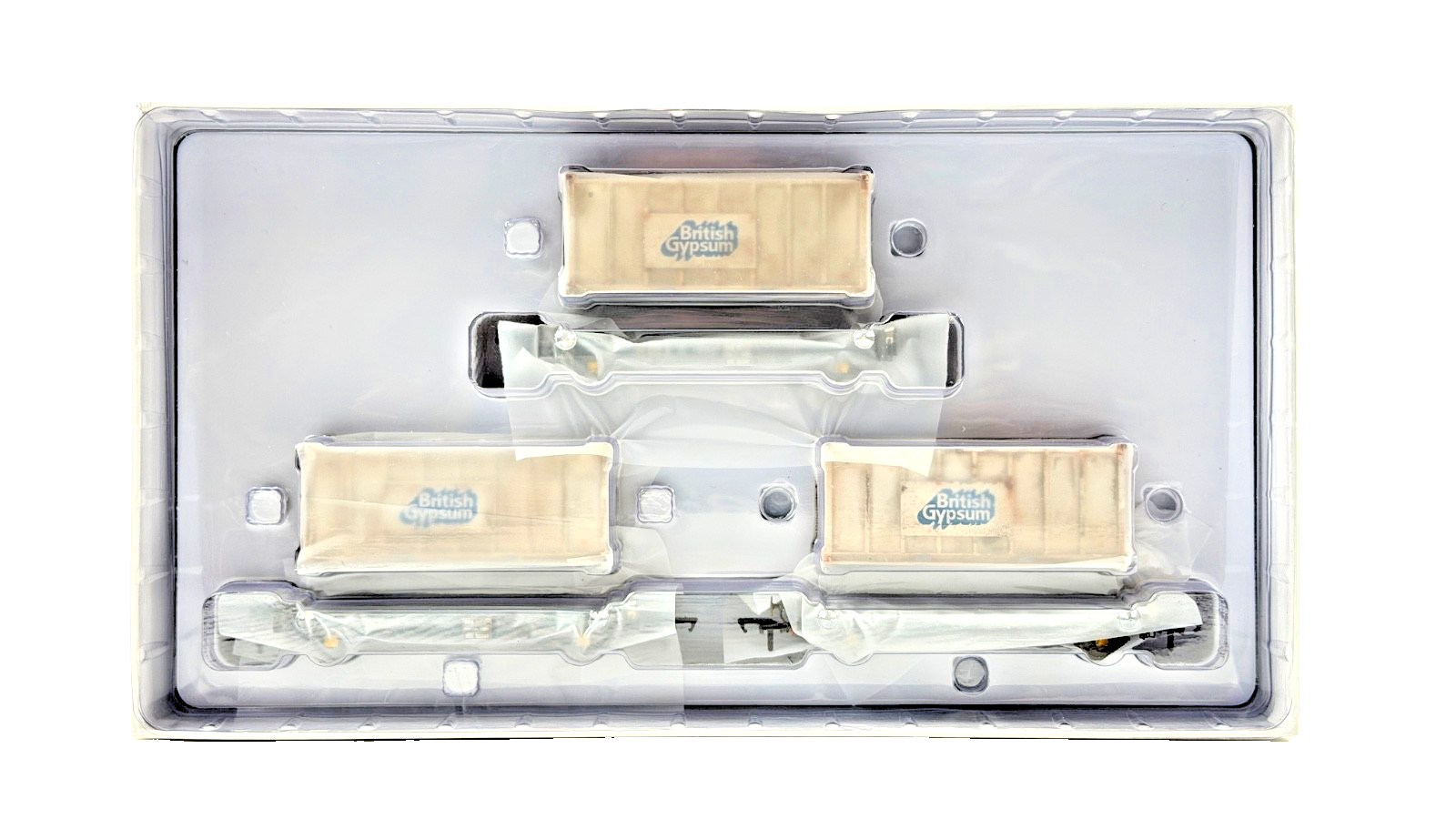 ACCURASCALE OO GAUGE - ACC2075-GYP-U - PFA CONTAINER WAGONS GYPSUM TMC WEATHERED