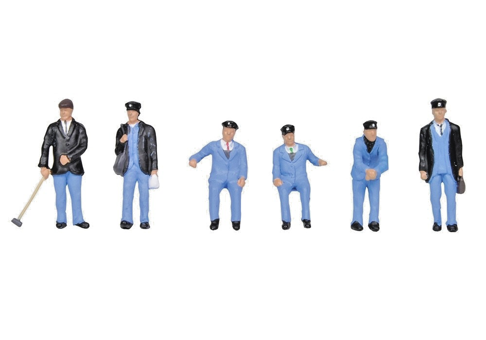 BACHMANN 00 GAUGE SCENECRAFT - 36-407 - 1950'S TRAIN CREW FIGURE PACK - NEW