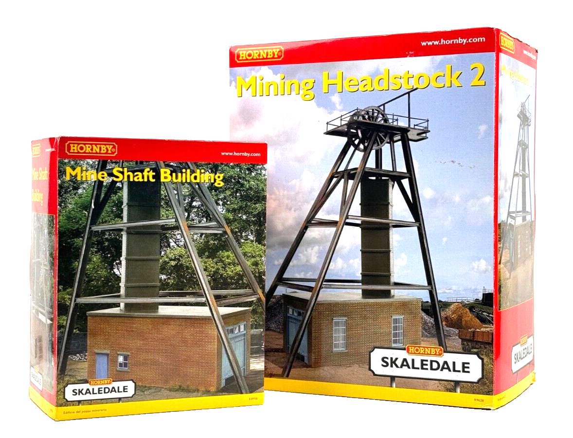 HORNBY 00 GAUGE SKALEDALE - R8956/R9628 - MINE SHAFT BUILDING & HEADSTOCK BOXED