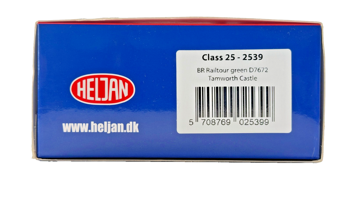 HELJAN OO GAUGE - 2539 - CLASS 25 DIESEL D7672 BR RAILTOUR GREEN TAMWORTH CASTLE