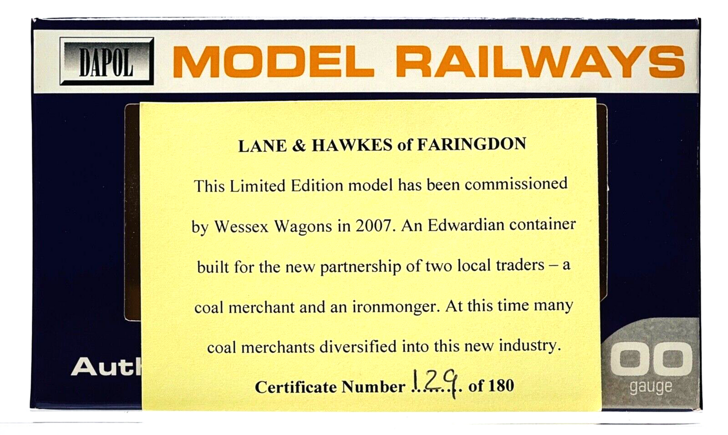 DAPOL 00 GAUGE - LANE & HAWKES FARINGDON BERKS CONFLAT (WESSEX WAGONS LTD ED)