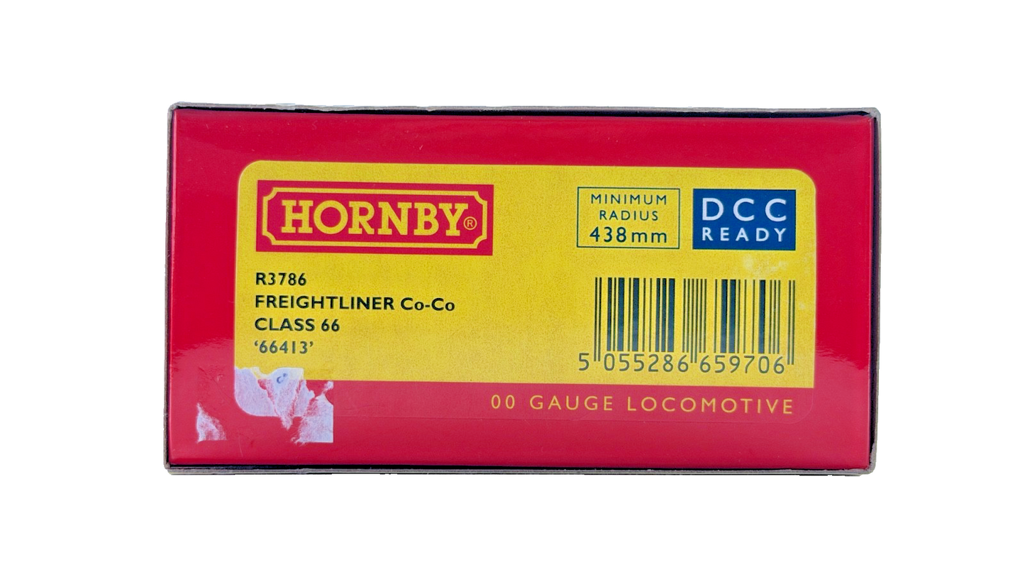 HORNBY OO GAUGE - R3786 - CLASS 66 DIESEL LOCOMOTIVE 66413 FREIGHTLINER LIVERY