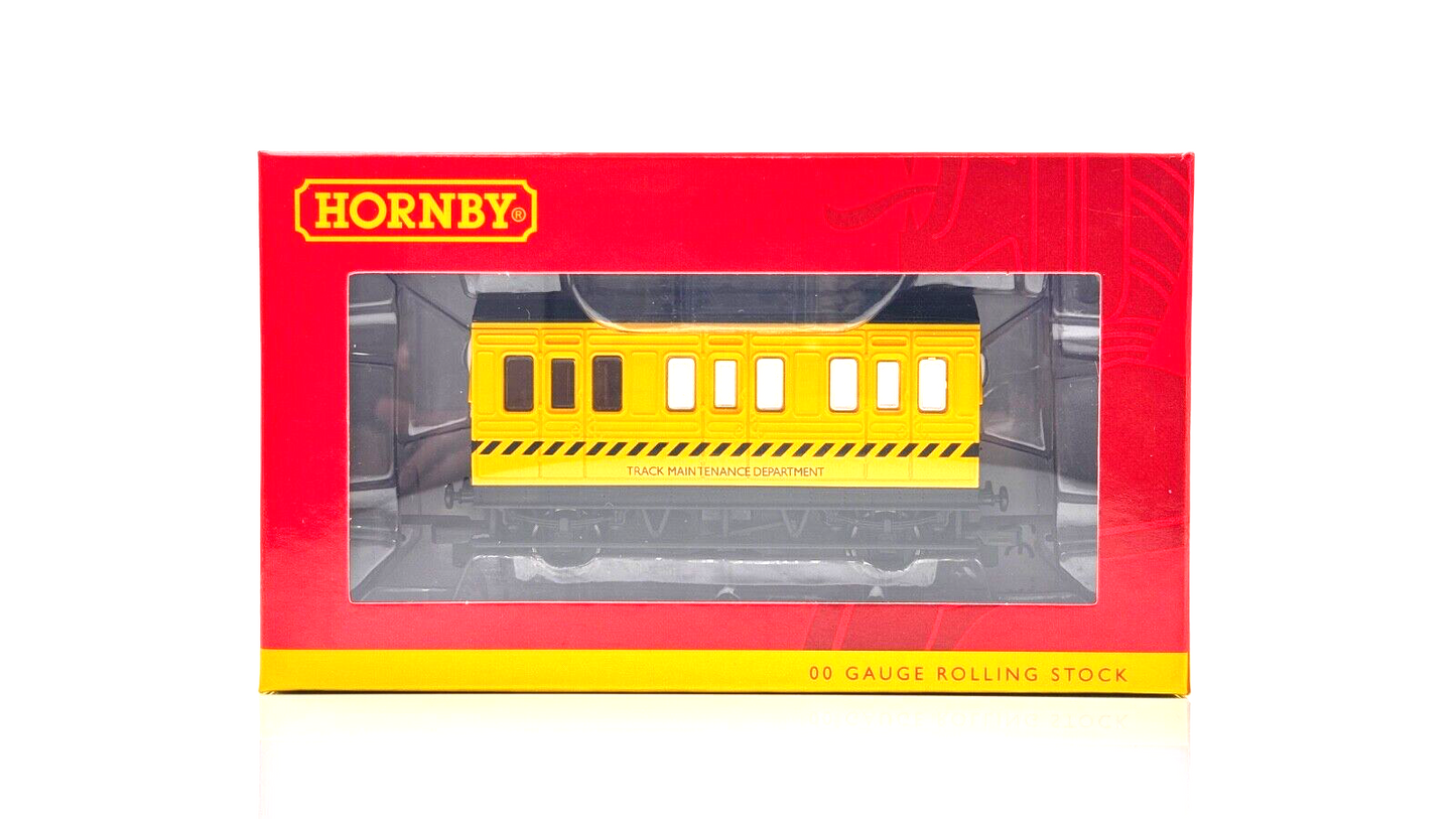 HORNBY 00 GAUGE - R296 - ENGINEERS YELLOW TRACK CLEANING COACH - BOXED