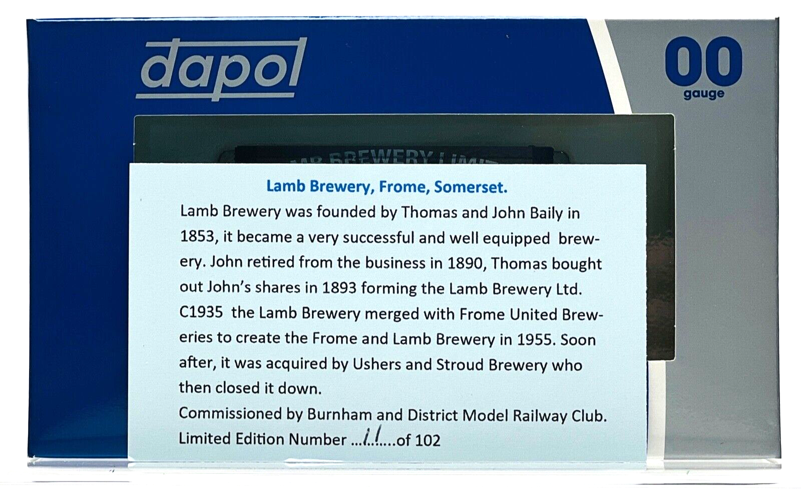 DAPOL 00 GAUGE - LAMB BREWERY FROME SOMERSET NO.2 (BURNHAM LIMITED ED)