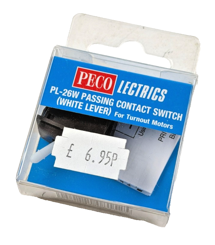 PECO LECTRICS - PL-26W - PASSING CONTACT SWITCH (WHITE LEVER) FOR TURNOUT MOTORS
