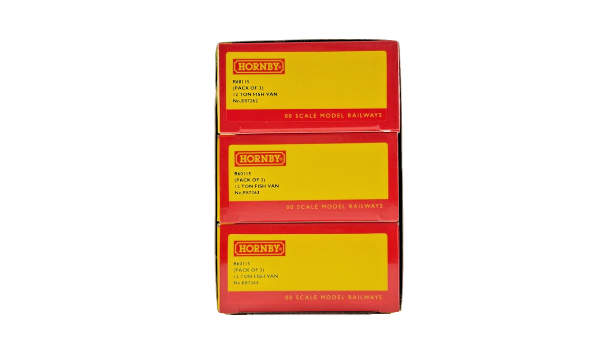 HORNBY OO GAUGE - R60115 - (PACK OF 3) BR BLUE 12 TON FISH VAN BOXED