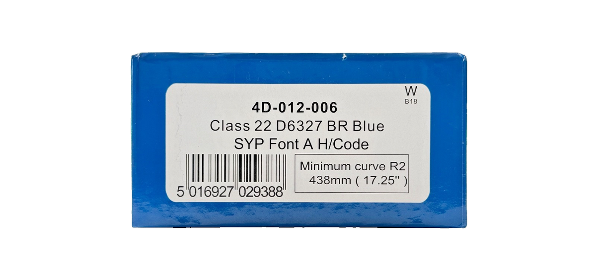 DAPOL OO GAUGE - 4D-012-006 - CLASS 22 D6327 BR BLUE SYP FONT A H/CODE BOXED