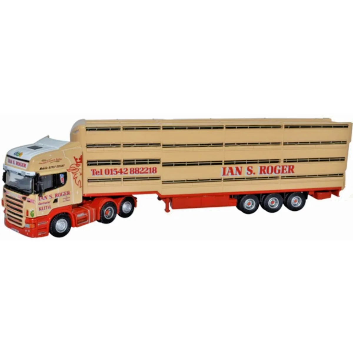 OXFORD DIECAST 1/76 SCALE - 76SCA02LT - SCANIA LIVESTOCK TRANSPORTER IAN S ROGER