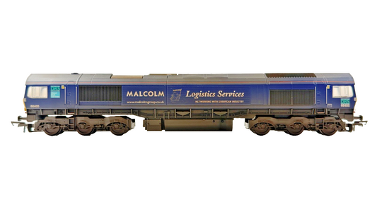 HORNBY OO GAUGE - R3886 - CLASS 66 DIESEL 66405 MALCOLM LOGISTICS TMC WEATHERED