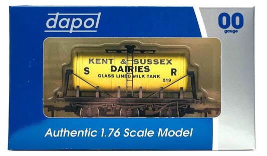 DAPOL 00 GAUGE - 'KENT & SUSSEX DAIRIES' MILK TANKER 019 (W) (LIMITED EDITION)